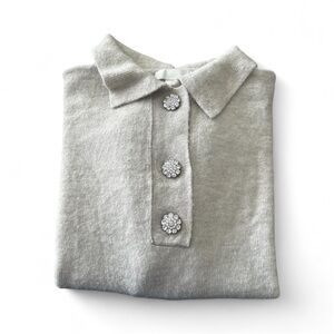 H&M Cream Sweater with Sparkling Buttons